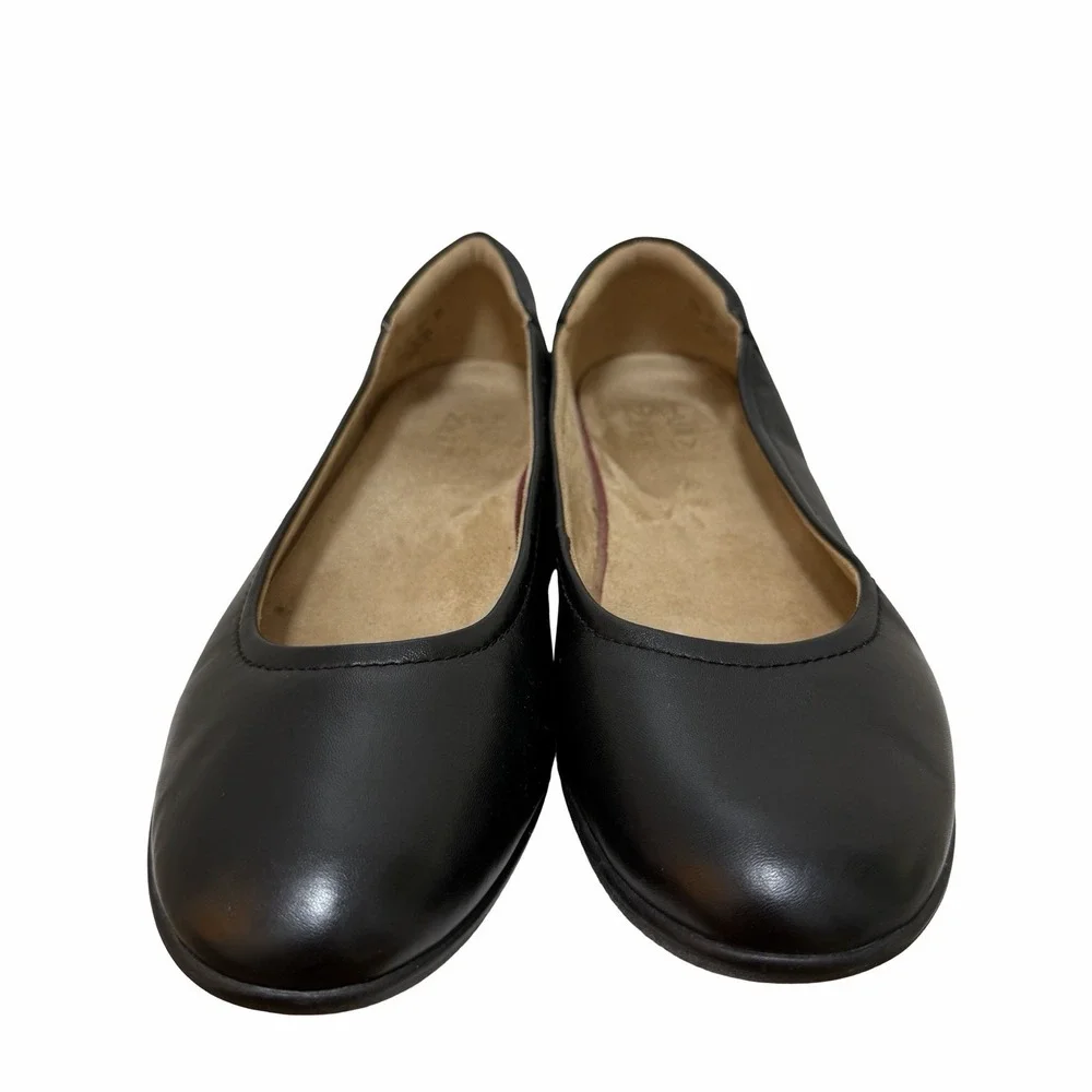 Naturalizer Smooth Leather Flexy Flats Womens US 10 Black Classic Comfort Shoes